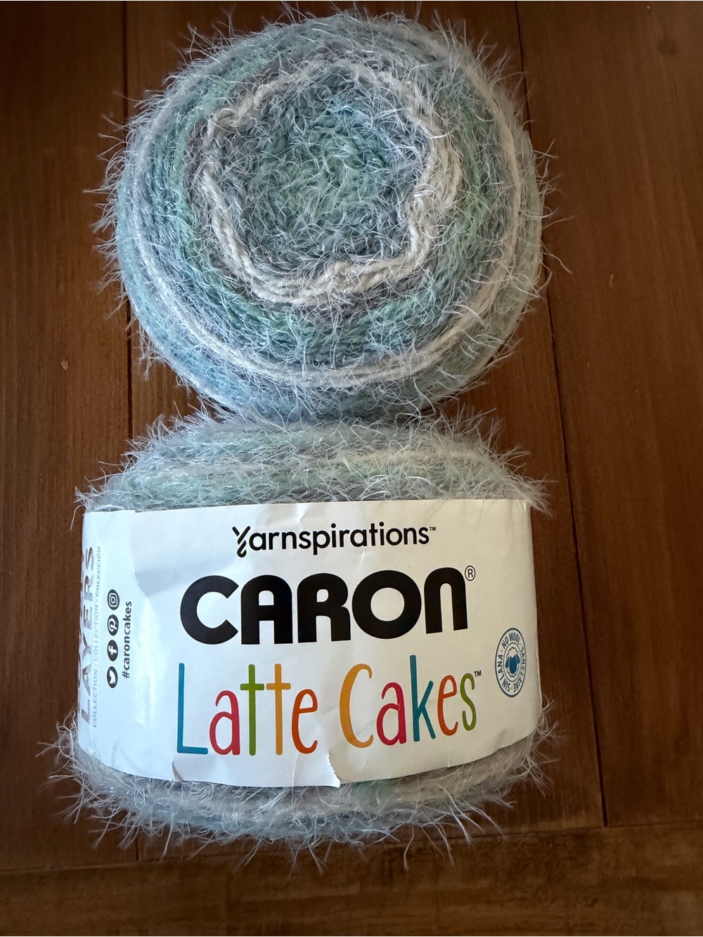 2 Caron Latte Cakes Fluffy Bulky Cake Yarn Acrylic Nylon lced Leaves 291222 New